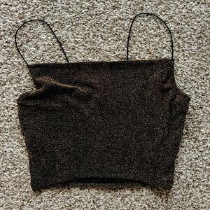 Gold Shimmer Cropped Tank